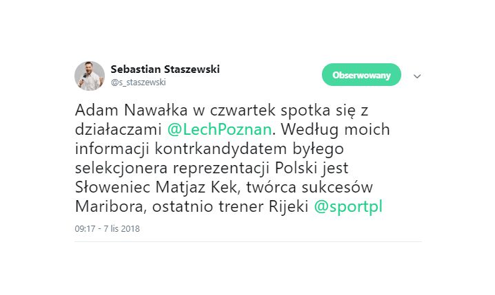 Nowy kandydat na trenera Lecha Poznań